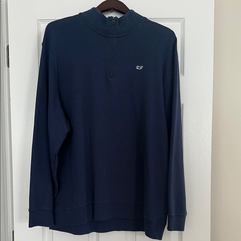 Vineyard Vines, Men's Navy Quarter Zip Sweatshirt, XXL, Dark Blue